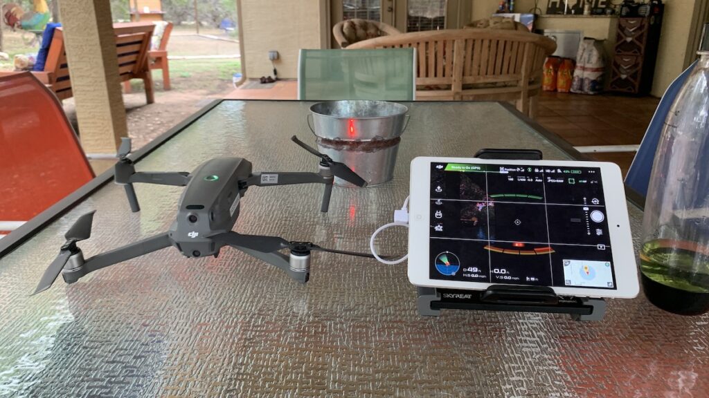 Apple iPad in use with the DJI Mavic 2 Zoom drone